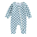 Children’s Long Climbing Checkerboard Zipper Jumpsuit - Children’s Long Climbing Checkerboard Zipper Jumpsuit