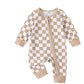 Children’s Long Climbing Checkerboard Zipper Jumpsuit - Children’s Long Climbing Checkerboard Zipper Jumpsuit