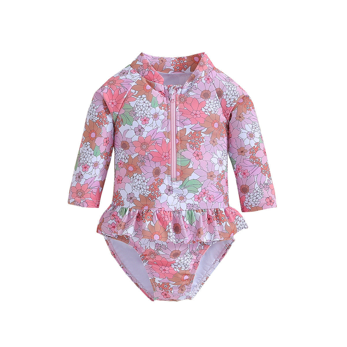 Children’s Long-sleeved Printed One-piece Swimsuit - Swim Like a Fish in Our Adorable One-Piece!