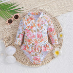 Children’s Long-sleeved Printed One-piece Swimsuit - Swim Like a Fish in Our Adorable One-Piece!