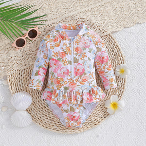 Children’s Long-sleeved Printed One-piece Swimsuit - Swim Like a Fish in Our Adorable One-Piece!