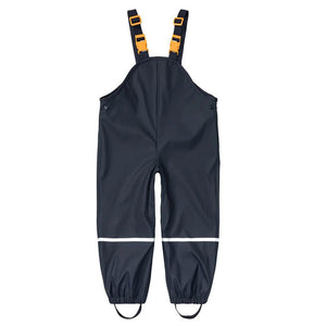 Children’s One-piece Waterproof Breathable PU Shoulder Strap Rain Pants - Rain Pants That Make Splashing Fun for Kids