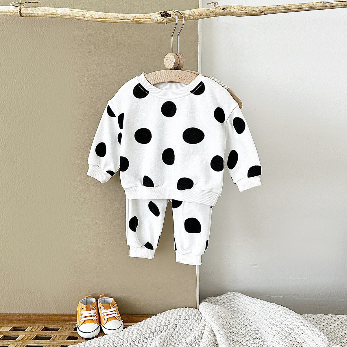 Children’s Polka Dot Printed Sweater Suit - Polka Dot Sweater Suit for Tiny Fashion Icons