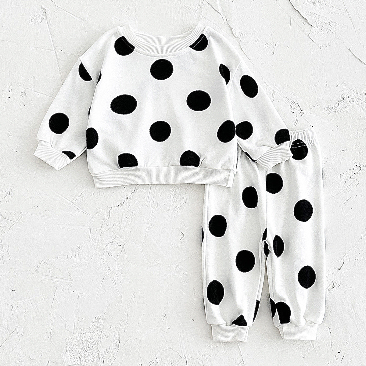 Children’s Polka Dot Printed Sweater Suit - Polka Dot Sweater Suit for Tiny Fashion Icons