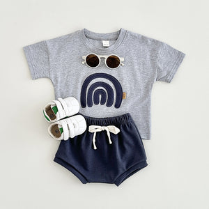 Unisex Baby Pants Shorts Set Cotton 6-24 Months for United States CHF - Rainbow Fun Tiny Fashionistas in Summer Sun