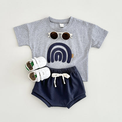 Unisex Baby Pants Shorts Set Cotton 6-24 Months for United States CHF - Rainbow Fun Tiny Fashionistas in Summer Sun
