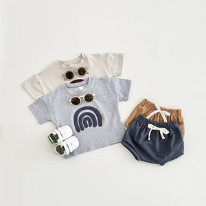 Unisex Baby Pants Shorts Set Cotton 6-24 Months for United States CHF - Rainbow Fun Tiny Fashionistas in Summer Sun