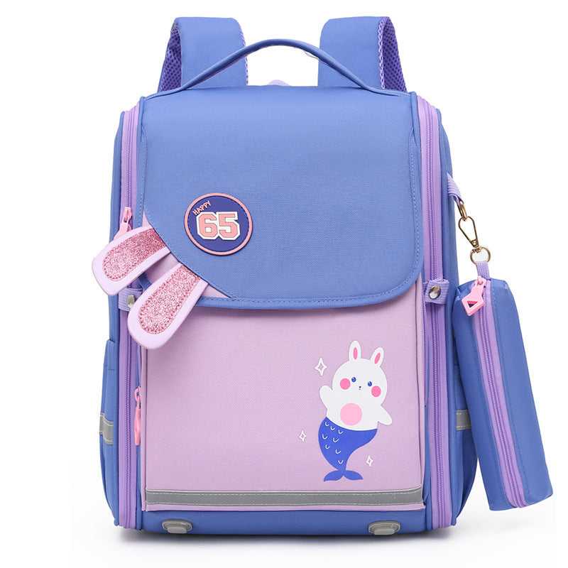 Children’s Schoolbag Female Decompression And Weight Loss - Lighten the Load with a Denim Blue Schoolbag