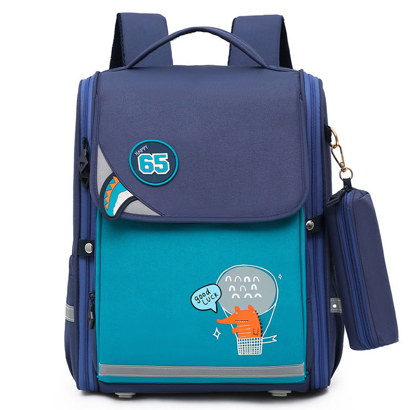 Children’s Schoolbag Female Decompression And Weight Loss - Lighten the Load with a Denim Blue Schoolbag