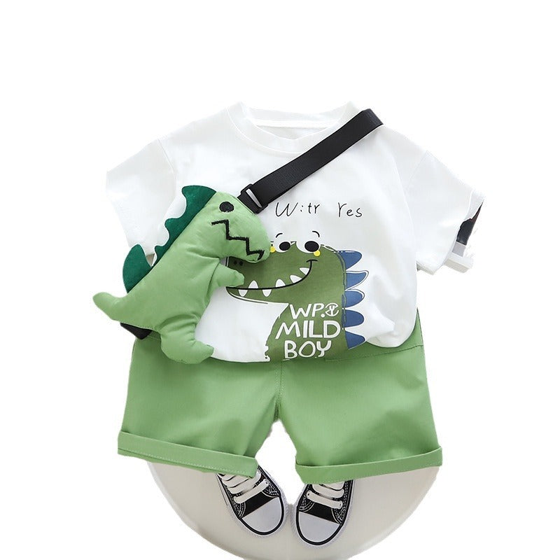 Children’s Short-sleeved Suit Cartoon T-shirt - Short Sleaved Cartoon T-Shirt for Tiny Dinosaurs