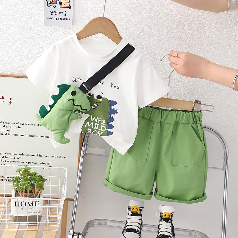 Children’s Short-sleeved Suit Cartoon T-shirt - Short Sleaved Cartoon T-Shirt for Tiny Dinosaurs