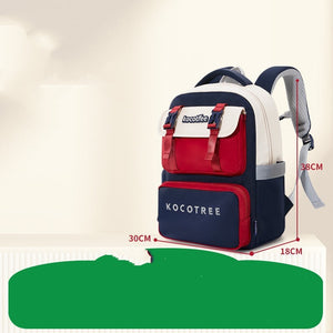 Children’s Spine Protection Burden-reducing Schoolbag - Save Spines in Style with Scholar Blue and Single Red