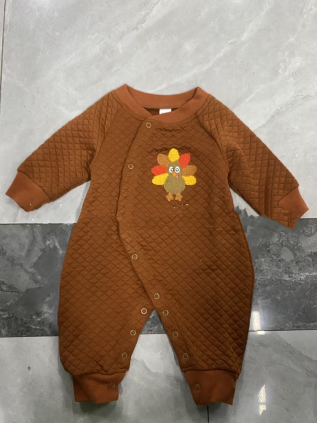 Children’s Thanksgiving Embroidered Jumpsuit - Thanksgiving Snuggles in Cozy Baby Jumpsuits