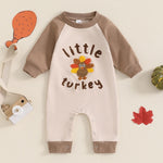 Children’s Thanksgiving Turkey Embroidered Jumpsuit - Gobble Up Style with Our Turkey Jumpsuit for Tots