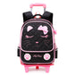 Children’s Two-three-wheel Trolley Schoolbag Detachable - Trolley Schoolbag Fashion in Rose Red for Tiny Travelers