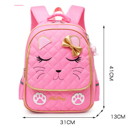 Children’s Two-three-wheel Trolley Schoolbag Detachable - Trolley Schoolbag Fashion in Rose Red for Tiny Travelers