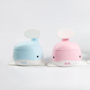 Children’s Whale Toilet in Blue White Green with Pink Light for United States - Wave Goodbye to Mess Small Fun united