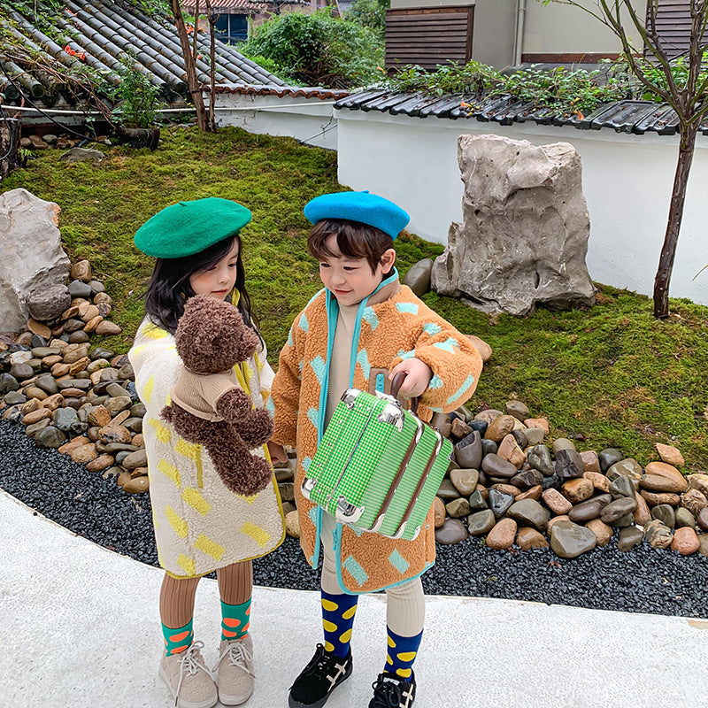 Children’s Winter Fur Zipper Coat with Long for Kids 3-8 - long fur zipper coat