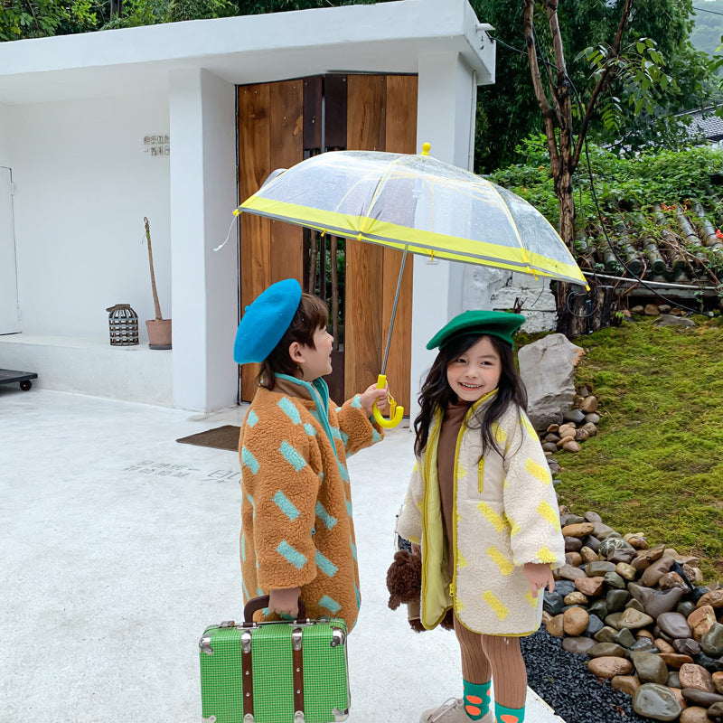 Children’s Winter Fur Zipper Coat with Long for Kids 3-8 - long fur zipper coat