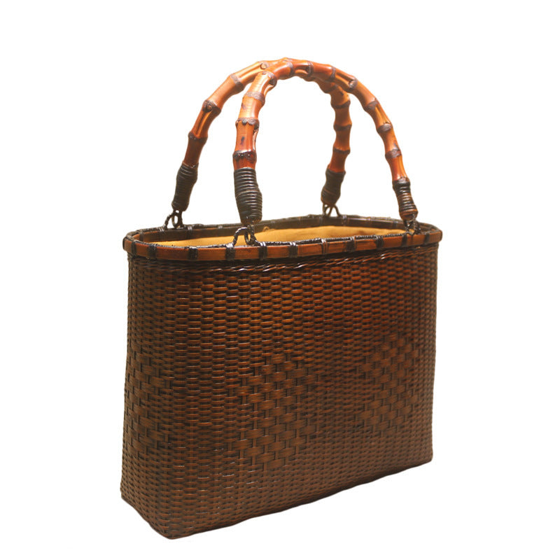 Chinese Style Bamboo Storage Box for Beach Weaving Handbag Organization - Teleplus beach weaving handbag