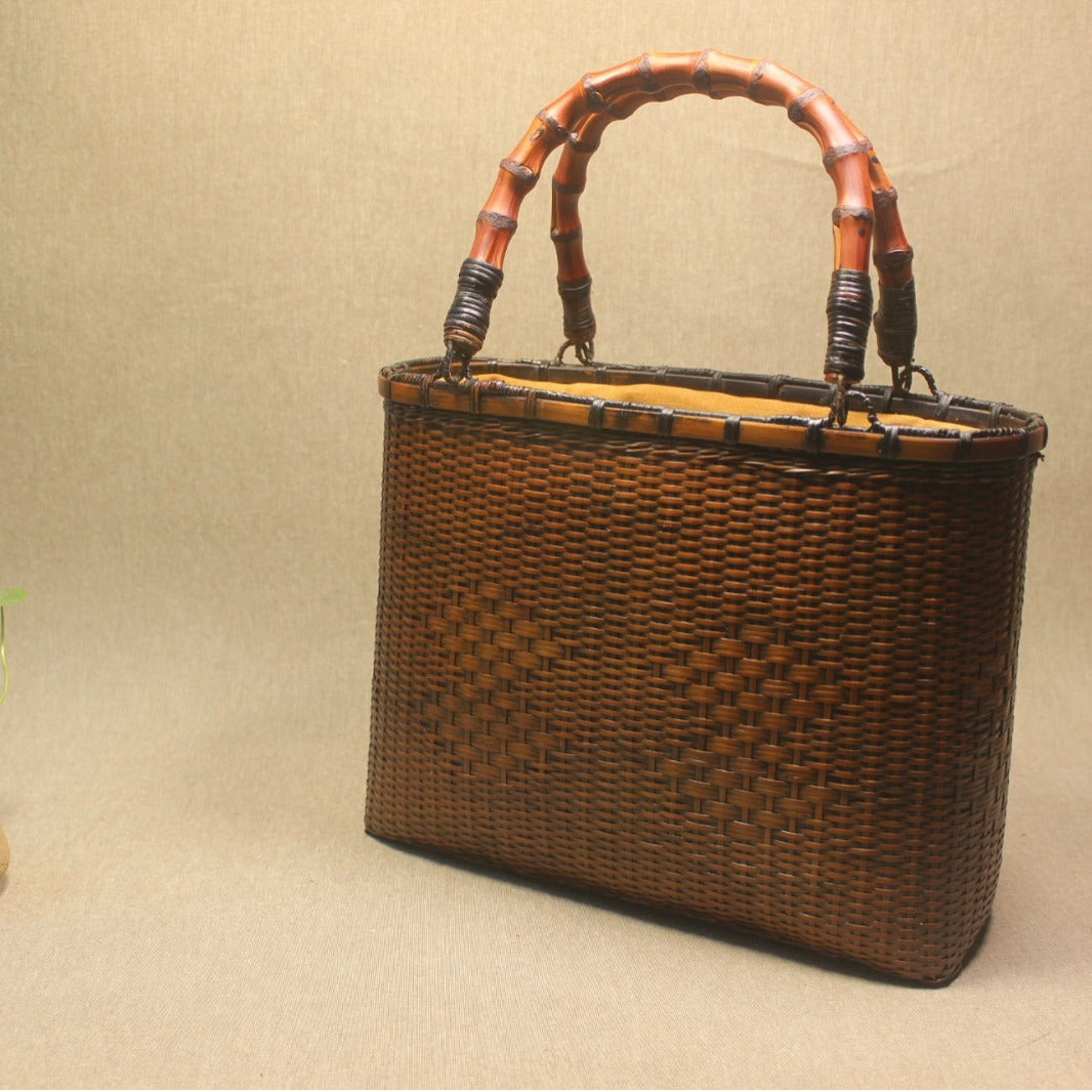 Chinese Style Bamboo Storage Box for Beach Weaving Handbag Organization - Teleplus beach weaving handbag