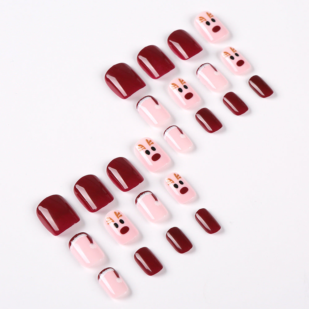 Christmas Cute Elk Patch Set with Glue and Tool Kit for Wear - christmas cute elk patch wear