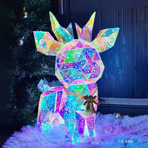 Christmas Decoration Set with Tree Snowman Deer and Lights for Festive Atmosphere - Teleplus christmas decoration