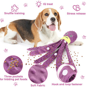Christmas Dog Toy Octopus Plush Holiday Gift for Dogs Squeaky Pet