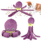 Christmas Dog Toy Octopus Plush Holiday Gift for Dogs Squeaky Pet