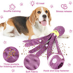 Christmas Dog Toy Octopus Plush Holiday Gift for Dogs Squeaky Pet