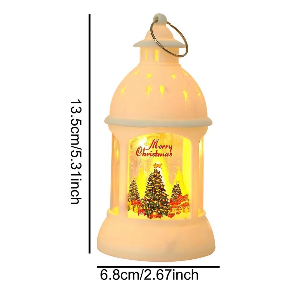 Christmas Lantern LED with Lighted Snowman and Santa Claus Decor - christmas lantern led lighted snowman santa claus