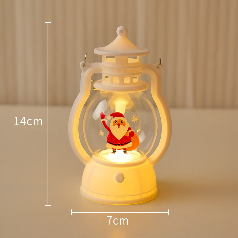 Christmas Lantern LED with Lighted Snowman and Santa Claus Decor - christmas lantern led lighted snowman santa claus