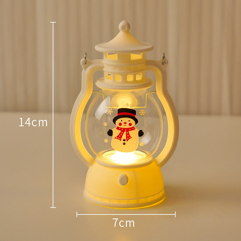 Christmas Lantern LED with Lighted Snowman and Santa Claus Decor - christmas lantern led lighted snowman santa claus