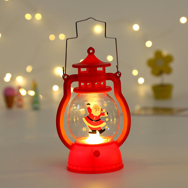 Christmas Lantern LED with Lighted Snowman and Santa Claus Decor - christmas lantern led lighted snowman santa claus