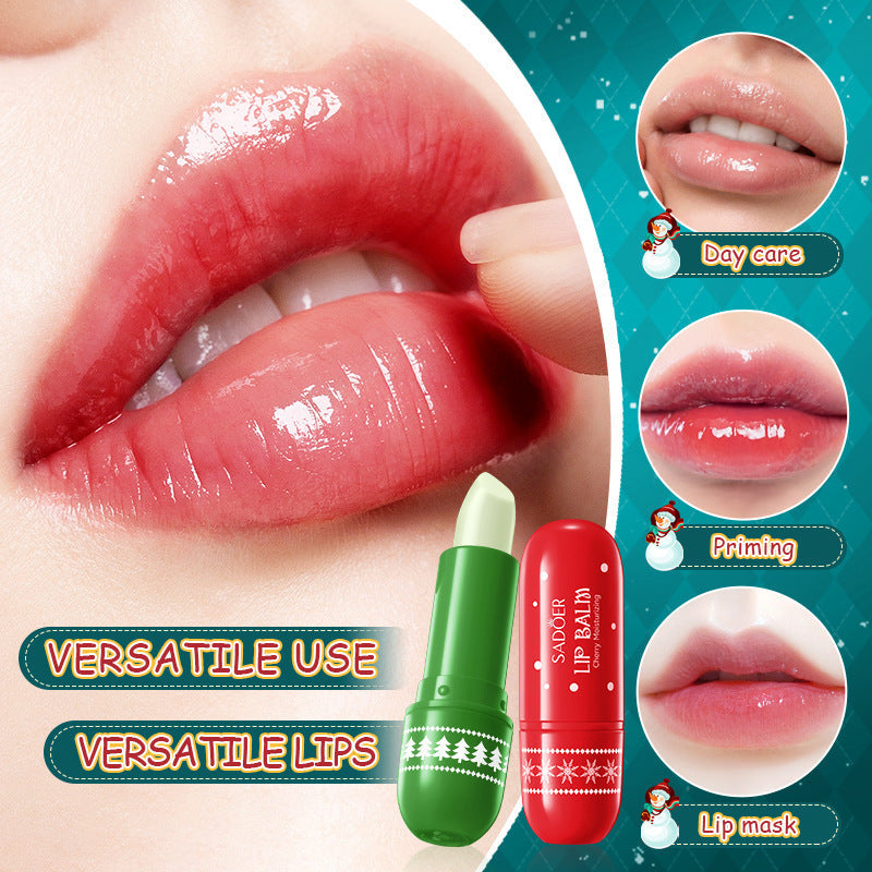 Christmas Moisturizing Lipstick Gift Box with 3 Wooden Tone Lipsticks - Tones christmas moisturizing lipstick gift box
