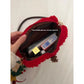 Christmas Plush Crossbody Bag with Heart Shape and Contrast Stitching - Teleplus christmas plush crossbody shoulder