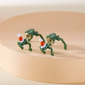 Red Blue Yellow Zodiac Frog Stud Earrings for Christmas Gift - Frog-tastic Quirky Styles christmas stud earrings