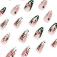 Christmas Style French Nail Stickers with Green Contrast Color for Wear Polish - Teleplus christmas style french green