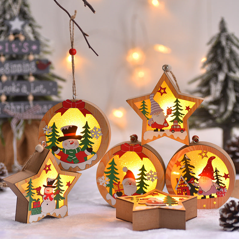 Christmas Tree Pendant Decoration LED with Elderly and Snowman Styles - Teleplus christmas tree pendant decoration led