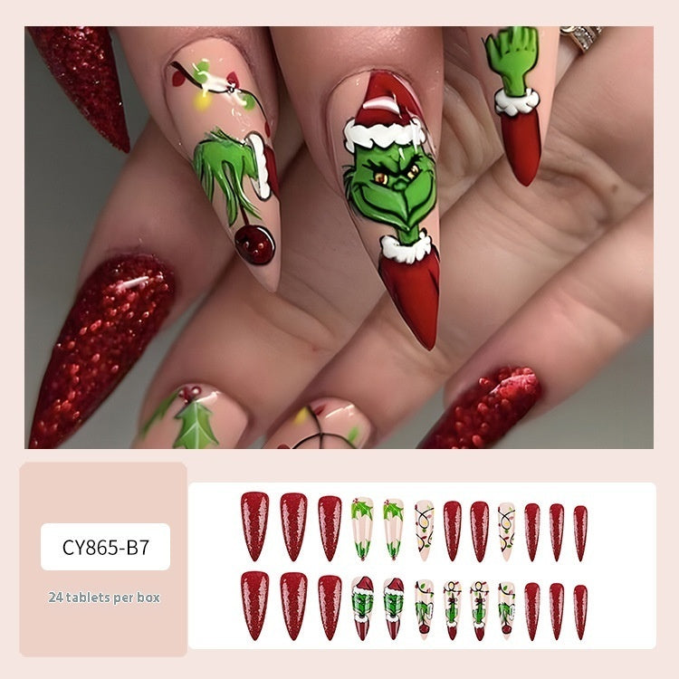 Christmas Wear Fake Nails Sticker - Cartoon Nail Art - Teleplus for christmas wear fake nails nail sticker
