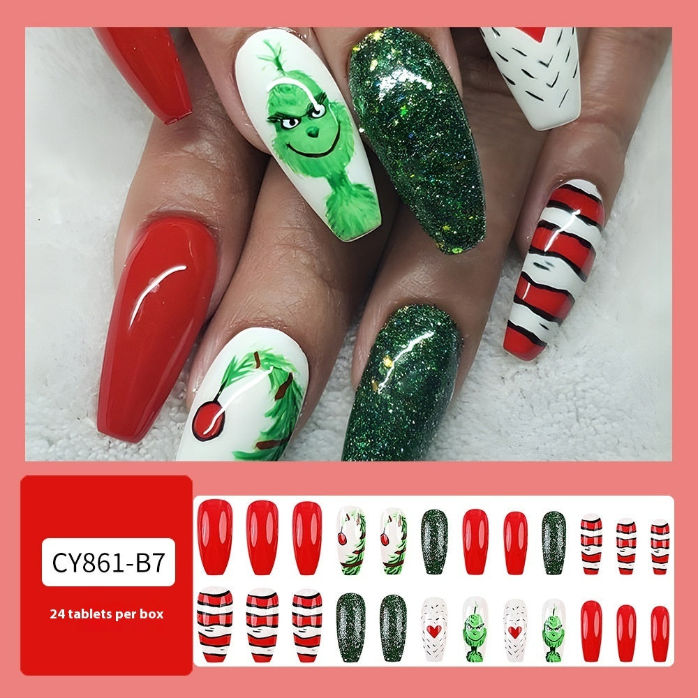 Christmas Wear Fake Nails Sticker - Cartoon Nail Art - Teleplus for christmas wear fake nails nail sticker