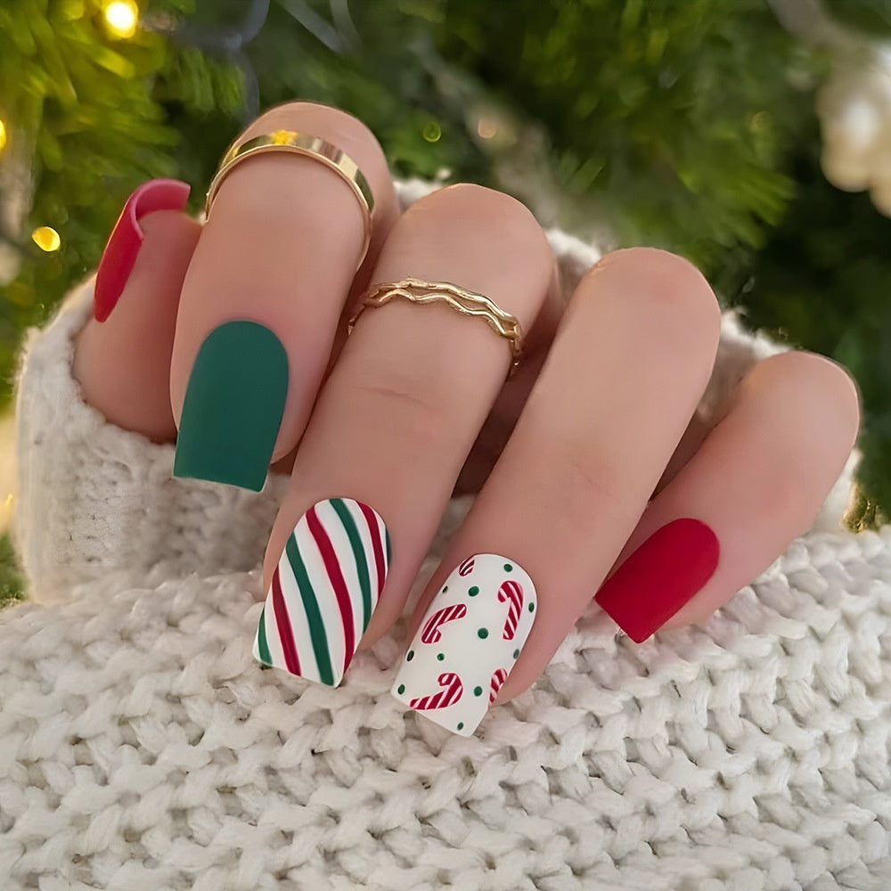 Christmas Wear Fake Nails Sticker - Cartoon Nail Art - Teleplus for christmas wear fake nails nail sticker