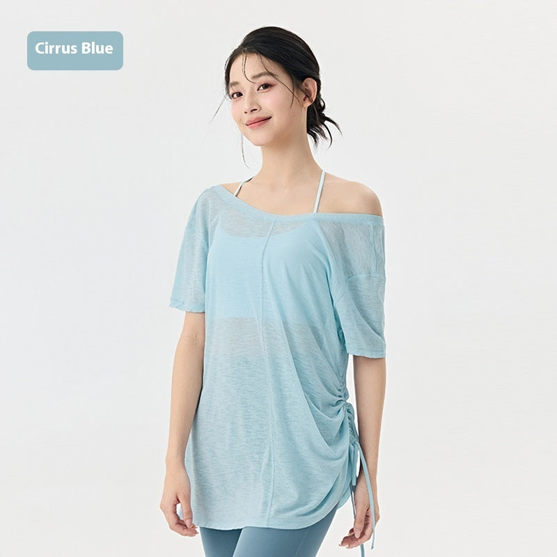 Cirrus Blue Mint Gray Pleated Slim Fit Dress Skirt with Silk Polyester - Teleplus