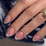Classic French White Nail Stickers with Edge Patch and Wearing Kit - classic french white edge patch