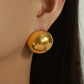 Titanium Steel Gold Earrings for Women United States Simple Round Design - a Stylish You titanium steel gold united