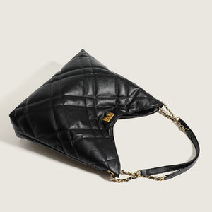 Classic Style Rhombus Urban Shoulder Bag with Large Capacity Genuine Leather Chain - classic style rhombus large