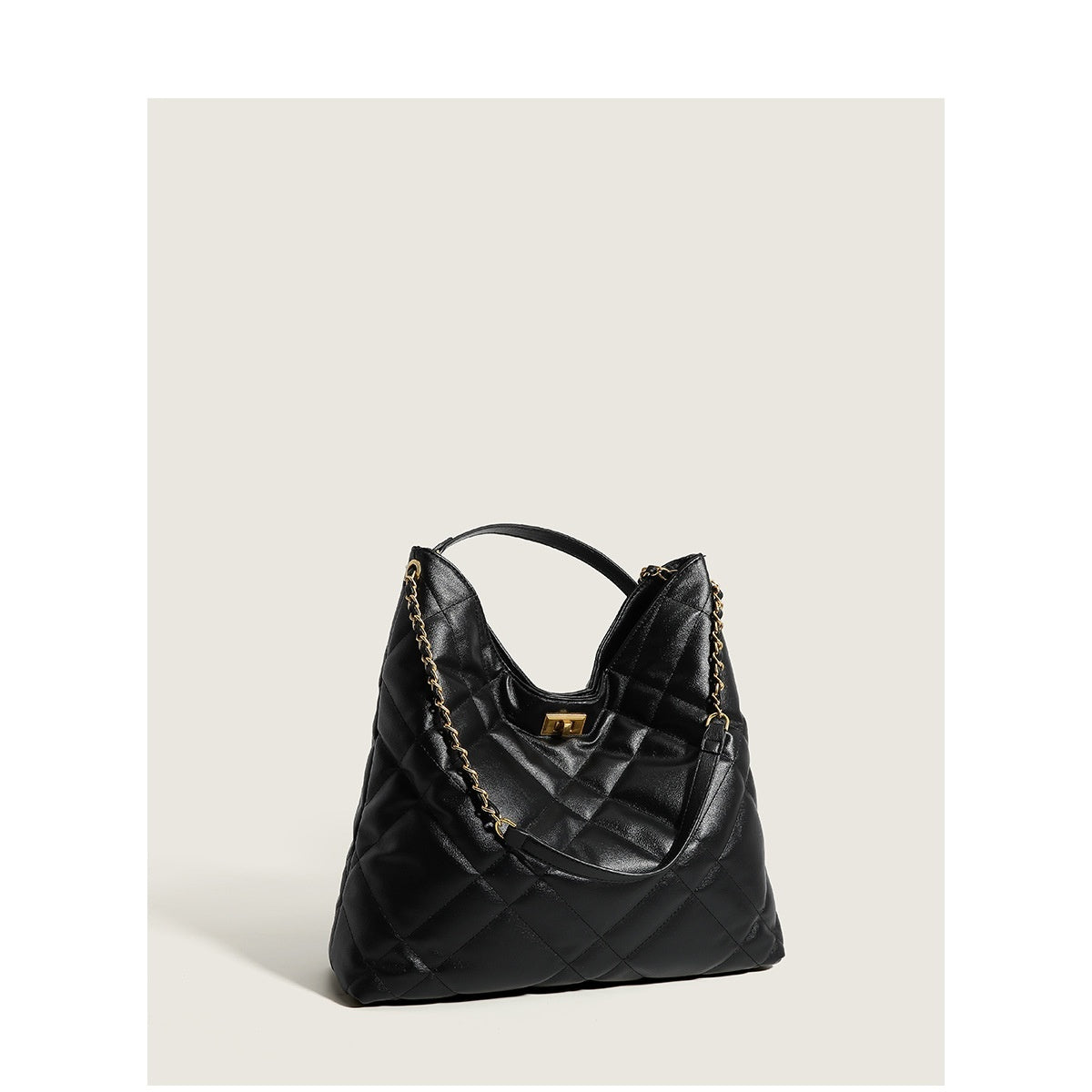 Classic Style Rhombus Urban Shoulder Bag with Large Capacity Genuine Leather Chain - classic style rhombus large