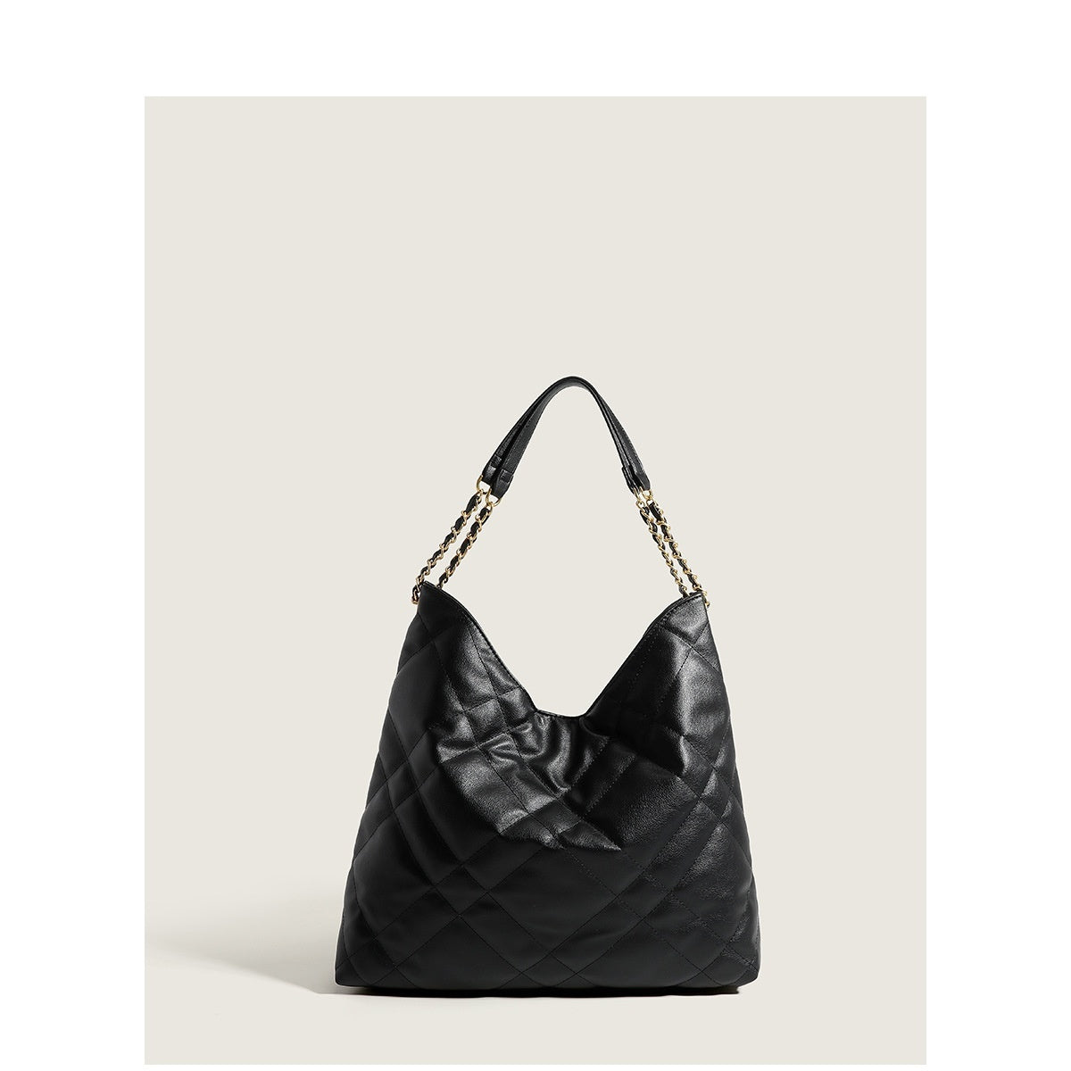 Classic Style Rhombus Urban Shoulder Bag with Large Capacity Genuine Leather Chain - classic style rhombus large