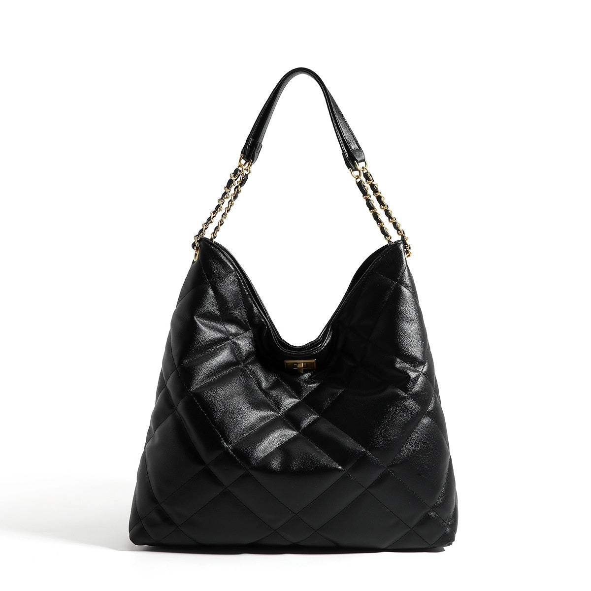 Classic Style Rhombus Urban Shoulder Bag with Large Capacity Genuine Leather Chain - classic style rhombus large