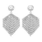 Electroplated Gold and White Claw Chain Earrings with Geometric Design - That Swing Like Your Ex’s Drama united states